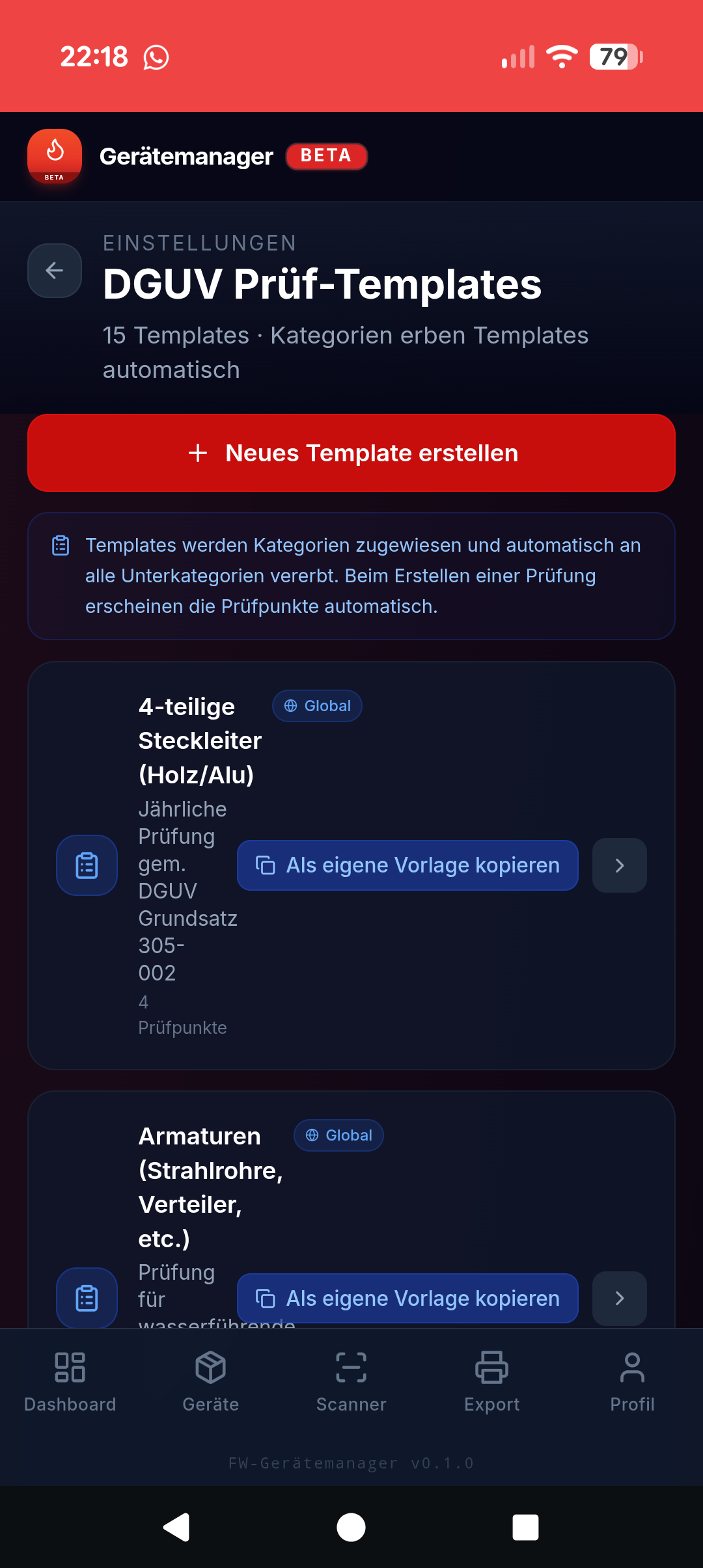 DGUV Prüf-Templates