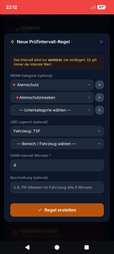 Prüfintervall-Regeln